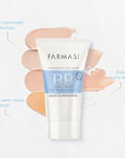 FARMASi Make Up BB Cream Beauty Balm, Full-Coverage Foundation, Concealer, Moisturizer BB Cream for All Skin Types, 1.7 fl. oz. / 50 ml (Light to medium)