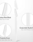 16 Pcs White Eyebrow Razor, Face Razors Multipurpose, Facial Razors for Women Men, Eyebrow Trimmers Shaver with Protective Cover, Dermaplaning Tools for Face Body Use, Facial Hair Removal Tools