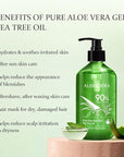 Aloderma Organic Aloe Vera Gel for Skin + Tea Tree Oil, Made within 12 Hours of Harvest, Soothing Pure Aloe Vera Gel for Face, Works Great for Scalp, Acne & Aftershave, All Natural Aloe Gel - 10.6 Oz