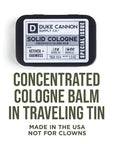 Duke Cannon Supply Co. Solid Cologne for Men Special Issue Vetiver and Oakmoss (Fresh Air, Sandalwood) - Concentrated Balm, Travel-Friendly Tin, 1.5 oz