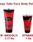 MEICOLY Devil Red Face Body Paint,2.37Oz Large Tube Water Based Washable Face Paint for Halloween Makeup,Cream Full Body Paint for Adults and Kids,Face Painting for Clown Joker Demon Vampire Spiderman