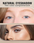 AMY'S DIARY Neutral Nude Eyeshadow Palette Makeup, 2 Colors Velvety Matte Finish, Cool-Toned Nude Taupe Eye Shadows, Natural Everyday to Eye Makeup Looks, for Brown Eyes Long Lasting Naturing-Looking