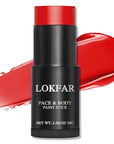 Red Face Body Paint Stick, Eye Black Stick for Sports, Waterproof Full-Coverage Red Face Makeup for Halloween Zombie Clown Vampire Joker Devil Cosplay Makeup