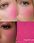 Single Rose Pink Matte Blush for Cheeks Face Blushes Makeup Palette, Rose Bean Monochrome Cream Blushes Palette Makeup for Older Women, Natural Pigmented Paleta de rosa oscuro monocromática 02