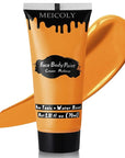 MEICOLY Orange Cream Face Body Paint,2.37Oz Large Tube Water Based Washable Face Paint,Non-Toxic Full Body Paint for Adults and Children, Pumpkin Halloween SFX Special Effects Cosplay Makeup,Orange