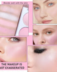 Face Blushes Quads, Matte Blush Makeup Palette, Light Pink Lavender Dark Pink and Mauve Cream Blushes Palette, Makeup for Older Women, Natural Pigmented Paleta de rubor 4 colores
