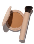 No Makeup Makeup Long-Lasting Lightweight Foundation & Brush Duo | Cruelty-Free, Fragrance-Free, Buildable, Transfer-Proof Makeup (Tan)