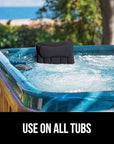 GORILLA GRIP Mesh Bath Pillow for Tub, 6 Powerful Suction Cups, Oversized Headrest with Breathable FlexComfort Technology for Neck, Head, Back Support, Luxury Machine Washable Bathtub Must Haves Black