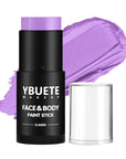 Light Purple Face Body Painting Stick, Full-coverage Cream Lavender Purple Face Paint for Halloween SFX Makeup Ursula Costume Party, Washable Bright Eye Stick Art for Adult Festival Carnival