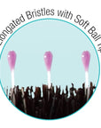 Cricket Amped Up Gentle Teasing Brush - Adds Volume and Shine, Heat Resistant, Ideal for Slick Back Hair, Updos, and Detangling All Types, Ergonomic Handle and Sectioning Tip, Pompadour Pink