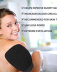 Valitic Exfoliating Glove Body Scrubber - Exfoliating Mitt Dead Skin Remover, Shower Face and Body Exfoliator - Korean Style Skin Scrubber Washcloth - Spray and Self Tan Remover, Pair Black