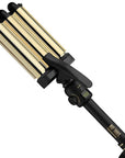 Hot Tools Pro Artist 24K Gold Digital 3 Barrel Hair Waver | Long Lasting Defined Waves (Jumbo Size)