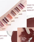 3-in-1Light Nude Matte Lip Stain Kit | Waterproof Lip Liner + Hydrating Matte Lip Gloss + Nourishing Lip Oil | Long Lasting Plumping to Create Perfect Lip Makeup.02#