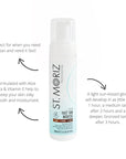 St. Moriz Professional 1 Hour Fast Self Tanner Mousse with Tanning Mitt Bundle - Light to Dark - 200ml - Sunless Instant, Express Self Tanning Foam for Golden, Natural Looking Fake Tan - Aloe Vera