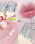 3Pcs Clear Cute Lip Gloss Set,Fruit Flavored Lip Oil Set,Long Lasting Moisturizing,Hydrating Lip Glow Oil for Kids and Teens,Party Gift,Non-toxic