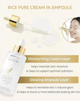 THANKYOU FARMER Rice Pure Cream In Ampoule, Double Layered Formula, Glass skin, Dermatologist Tested, Korean Rice Extracts, Niacinamide, Fragrance-Free, 1.75 fl.oz (50ml)