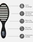 Wet Brush Speed Dry Hair Brush, Black Frost - Vented Design & Soft HeatFlex Bristles Are Blow Dry Safe - Ergonomic Handle Manages Tangles - Pain-Free Hair Accessories