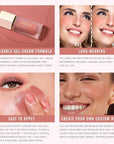 KIMUSE Soft Cream Blush Makeup, Liquid Blush for Dewy Finish