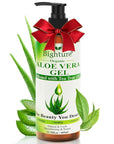 Aloe Vera Gel with Tea Tree Oil for Face, Skin, Hair, Sunburn relief, Organic Aloe Vera Gel from Freshly cut 100% Pure Aloe,13.7oz
