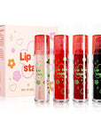 4 Pcs Roll-on Lip Gloss Set, Clear Lip Gloss Crystal Jelly Liquid Lipstick, Plumping Lip Oil, Long Lasting Hydrating & Moisturizing Lip Gloss (Set B, 0.16 Oz/Pcs)