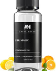 24K Magic Diffuser Oil 120mL – Hotel Scented Essential Oil for Diffuser – Inspired by W Hotels – Luxury Aromatherapy Oil Blend – Bergamot, Jasmine, Lemongrass, Musk