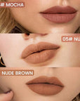 2Pcs Longwear Liquid Lip Liner Stain Marker Pen Set Long Lasting Waterproof, Mocha Light Nude Brown Matte Permanent 24 Hour Lip Liner and Lipstick Combo Color Stay Lipliner All Day Lip Stains peel off