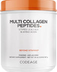 Codeage Multi Collagen Protein Powder Peptides, Hydrolyzed Collagen for Women & Men, Collagen Supplements, Grass Fed Bone Broth, 2-Month Supply, Unflavored, Type 1, 2, 3, 5 & 10, Non-GMO - 20 OZ
