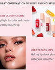 Lip Oil Pack- 6 Colors Lip Glow Oil Set Tinted Plumping Lip Oil Hydrating Transparent Lip Oil, Moisturizing Lip Gloss oil for Girl Lip Care Makeup