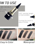 Kaely 2Pcs Gel Eyeliner Pencil, Natural Black Eyeliner Cream for Waterline, Liquid Eye Liner Waterproof Smudge Proof, Black Smoky Eyeshadow Palette Halloween Makeup, delineador de ojos contra el agua
