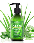 Aloe Vera Gel, 100% Aloe Vera Organic from Freshly Cut Aloe Leaves, Skin Care for Deeply & Rapidly Soothing, Firming, After Shave, Sunburn Relieve, etc