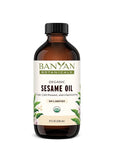 Banyan Botanicals Sesame Oil – Organic & Unrefined Sesame Oil for Skin, Body, Hair & More – Multiple Sizes – 8 oz – Non GMO Sustainably Sourced Vegan