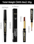 2-in-1 Dark Brown Lip Liner & Lipstick Set Kit for Women, Matte Lips Kit with Lip Liner Lip Stains Long Lasting Waterproof 24 Hour Lipstick and Lip Liners Combo Lipliners Pencil Set 39