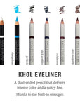 Jillian Dempsey Khol Eyeliner: Clean, Waterproof Eyeliner Pencil with Built-In Smudger for Effortless Blending – Rich Pigment, Cruelty-Free, Black Sapphire