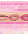 Hydrating Lip Gloss Transparent Lip Care,Magic Color Changing Moisturizing Lip Glow Oil Plumping Glimmer Glow Lipstick, Long Lasting Non-sticky Fresh Texture Lip Oil(Q2394-4#Change Color)