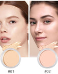 Kaely 2Pcs Cream Pot Concealer Full Coverage Makeup Set, Under Eye Brightener Color Correcting Concealer for Dark Circles, Waterproof Foundation Palette with Brush, Corrector de ojeras, 01+02