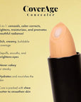 Jerome Alexander CoverAge Concealer Stick - Anti-Aging Under Eye Concealer + Skincare - Brighten Dark Circles, Hydrate, and Nourish - Light