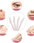 6 Pcs Light Pink Eyebrow Razor, Face Razors Multipurpose, Facial Razors for Women Men, Eyebrow Trimmers Shaver with Protective Cover, Dermaplaning Tools for Face Body Use, Facial Hair Removal Tools