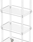 AQUIVER Acrylic Slim Storage Cart - 4 Tiers Narrow Rolling Cart - Utility Cart for Kitchen, Bathroom, Living Room, Laundry - 15.6 '' L x 10.2 '' W x 33.9 '' H