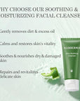 Aloderma Soothing Cleanser for Sensitive Skin Made with 76% Organic Aloe Vera and Allantoin to Calm & Gently Cleanse Damaged Skin, 3.5oz