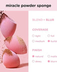 Real Techniques 6 Pack Assorted Makeup Blending Sponges, 3 Miracle Makeup Sponges, For Blending, Baking, And Setting, Use With Foundation & Powder, Dewy or Matte Finish, Cruelty-Free