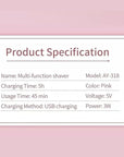Electric Razor for Women Facial Hair Removal and 4 in 1, Bikini Trimmer Pubic Underarms Painless Nose Eyebrow Body Leg Hair Removal Rechargeable Hair Clippers Grooming Set