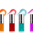 Plumping Lip Oil, 4PCS Hydrating Lip Glow Gloss Moisturizing Tinted Lip Balm Lasting Nourishing Protects Soothes, Comforts Transparent Lip Care Toot, Natural Ingredients Non-sticky Big Brush Glitter Primer Lip Tint (SET A)