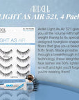 Ardell Light As Air 521 Lashes - Lightweight Natural False Eyelashes, Soft and Comfortable, 4 Pairs