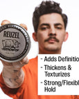 REUZEL Concrete Matte Pomade, Strong All Day Hold, Water Soluble Styling, No Shine and Flake Free, Easy To Wash Out, For All Hairstyles, 12 oz