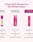 Coco & Eve Anti-Aging Tanning Serum - Face tanner with Skincare Actives for Gradual, Hydrating Glow. Natural Self Tanning Bronzer, with Niacinamide & Antioxidants for Healthy Glowing Skin (1.01 Fl Oz)