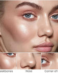 Kaely 2Pcs Cream Bronzer Highlighter Stick,Face Shaping Contouring Shades Makeup,01+03
