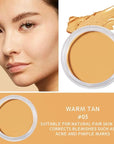 Kaely Cream Pot Concealer Full Coverage Makeup Set, Under Eye Brightener Color Correcting Concealer for Dark Circles, Waterproof Foundation Palette with Brush, Eye Ring Corrector de ojeras, 05