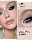 Sheer White Nude Glitter Eyeshadow – Champagne Shimmer Eye Shadow, Daily Waterproof Long-Lasting Eyeshadow Powder Palette for Women Neutral Eye Makeup sombras para ojos (02)