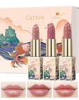 CATKIN Lip Balm Color Tinted Changing Lipstick Ultra Hydrating Lip Moistrurizer Lip Care with Vitamin E Nourishing For Cracked & Dry Lips 0.12 oz 3pcs Gift Box (01+04+07)