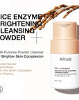 ANUA RICE ENZYME BRIGHTENING CLEANSING POWDER, Rice Mask, Ceramide, Gentle Face Wash for Brightening, Radiant Skin, Facial Cleanser for Dry Skin, Korean Skincare, Fragrance Free, 40g/1.41fl.oz.